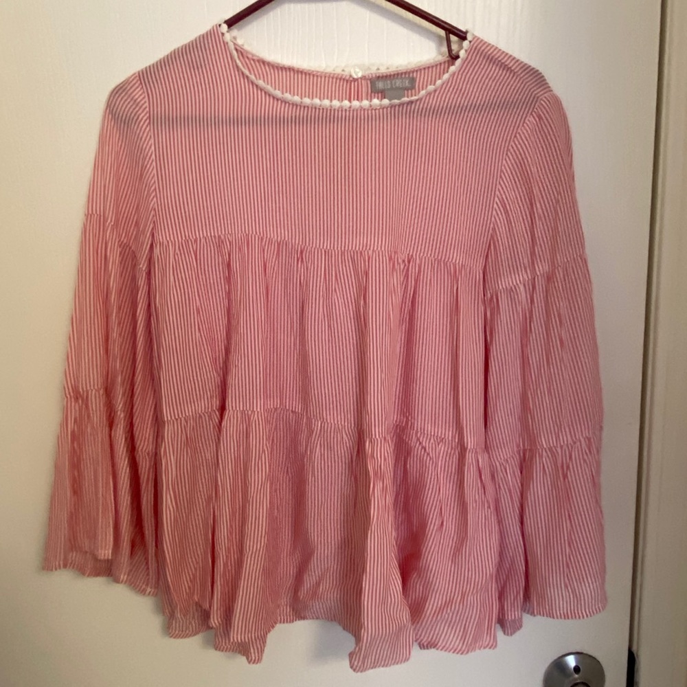 Red and white stripped shirt